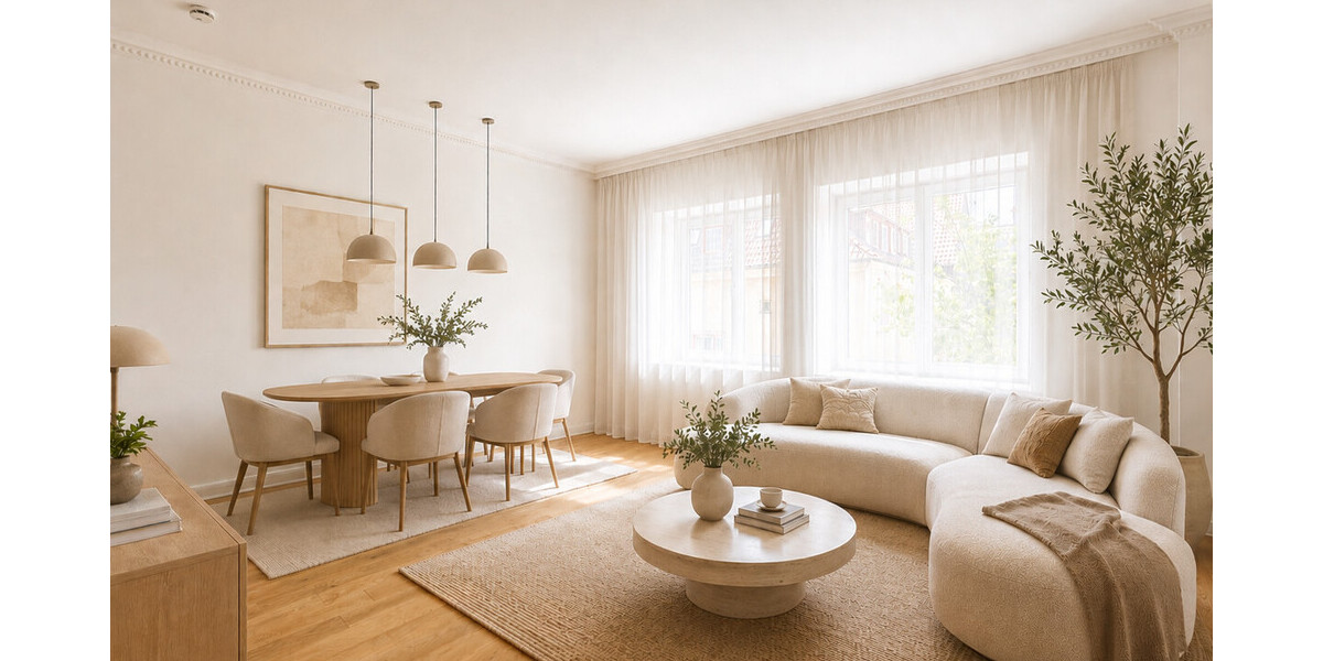 Wohn-Esszimmer visualisiert